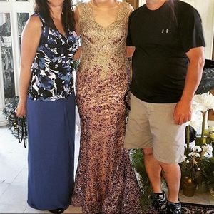 Beautiful purple beaded prom dress